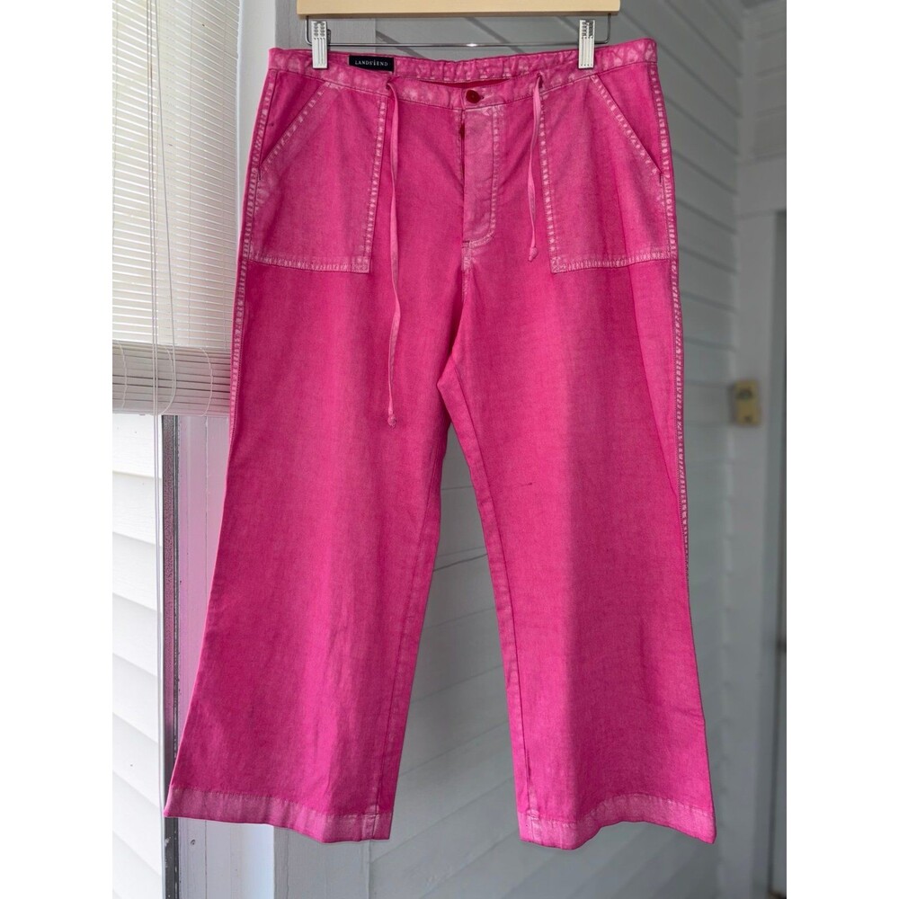 Lands’ End Hot Pink Wide-Leg Jeans